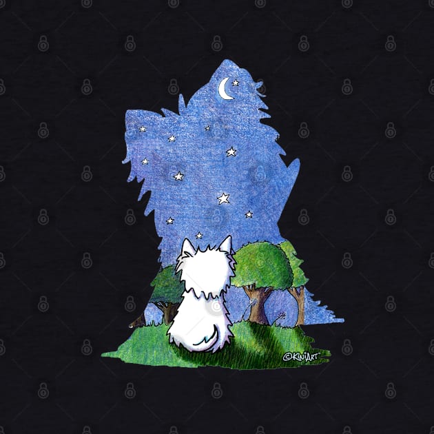 Starry Sky Westie Dog by KiniArt